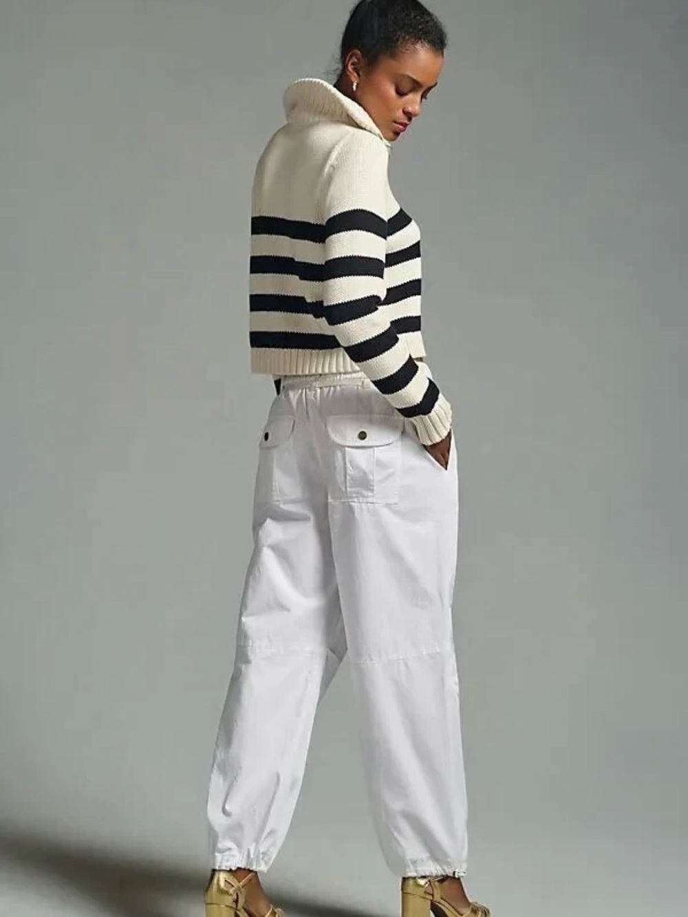 Pilcro low rise, parachute pants white - Picture 6 of 10